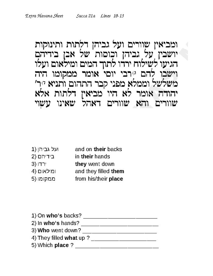 Extra Havana Sheet – lines 10–13 (worksheet)